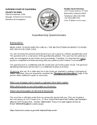 Form KRN SUP CRT PB8524 Guardianship Questionnaire - County of Kern, California