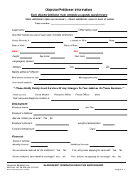 Form KRN SUP CRT PB8525 Guardianship Termination/Objection Questionnaire - County of Kern, California, Page 2