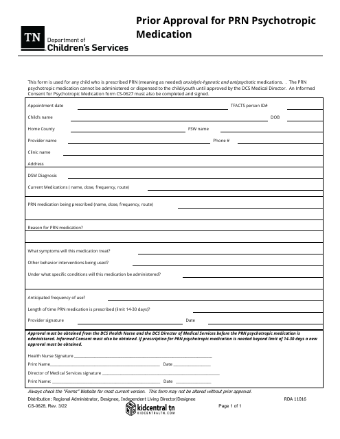 Form CS-0628  Printable Pdf