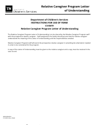 Form CS-0619 Relative Caregiver Program Letter of Understanding - Tennessee, Page 2