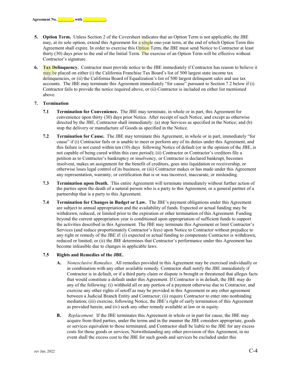 Attachment 2 Master Service Agreement Terms and Conditions - Sample - County of Kern, California, Page 11