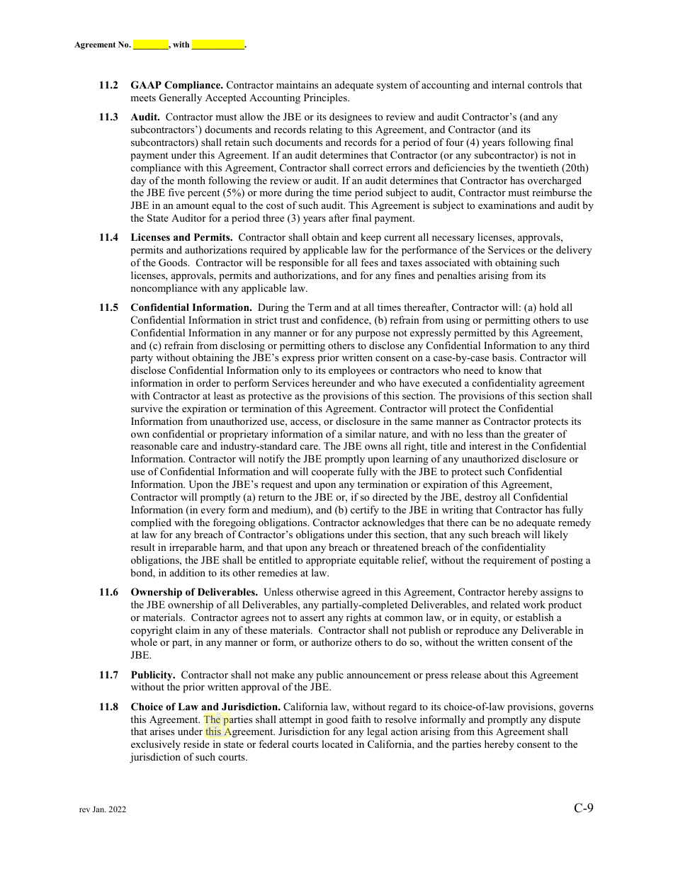 Attachment 2 Master Service Agreement Terms and Conditions - Sample - County of Kern, California, Page 16