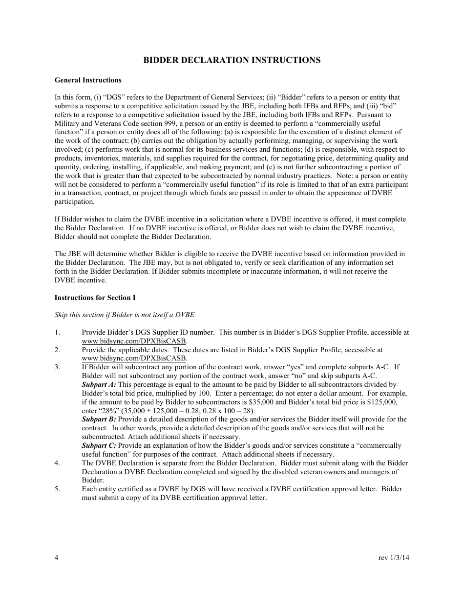Attachment 9 Bidder Declaration - County of Kern, California, Page 4