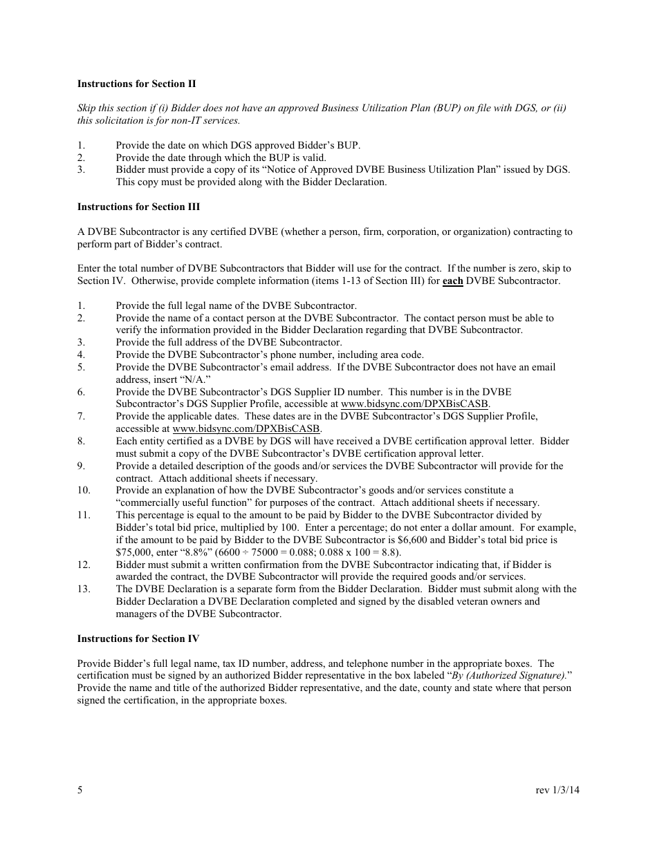 Attachment 9 Bidder Declaration - County of Kern, California, Page 5