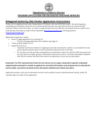 Document preview: Delegated Authority (DA) Vendor Application - Tennessee