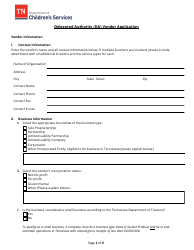 Delegated Authority (DA) Vendor Application - Tennessee, Page 2