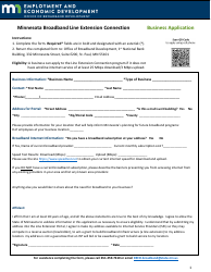 Document preview: Minnesota Broadband Line Extension Connection Business Application - Minnesota