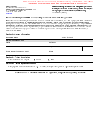 Document preview: Form 8700-399 Safe Drinking Water Loan Program (Sdwlp) Priority Evaluation and Ranking Form (Perf) for Emerging Contaminants Project Funding - Wisconsin