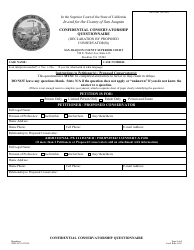 Form SJPR-207 Confidential Conservatorship Questionnaire - San Joaquin, California