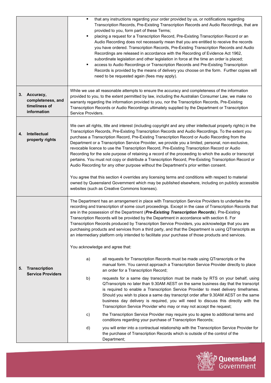 Request for Transcript - Queensland, Australia, Page 6