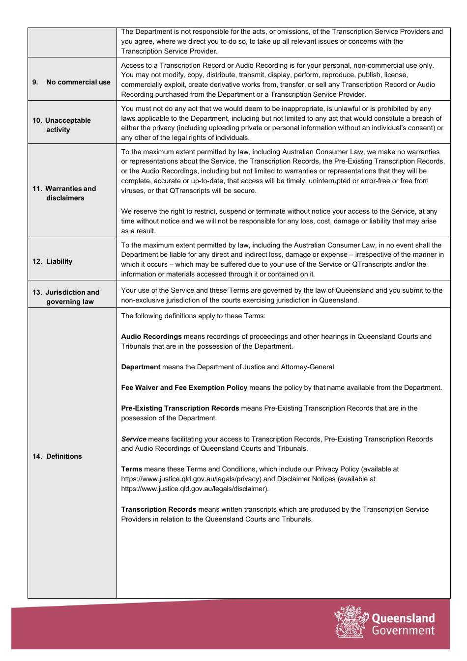 Request for Transcript - Cost Sharing - Queensland, Australia, Page 10