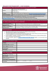 Request for Transcript - Cost Sharing - Queensland, Australia