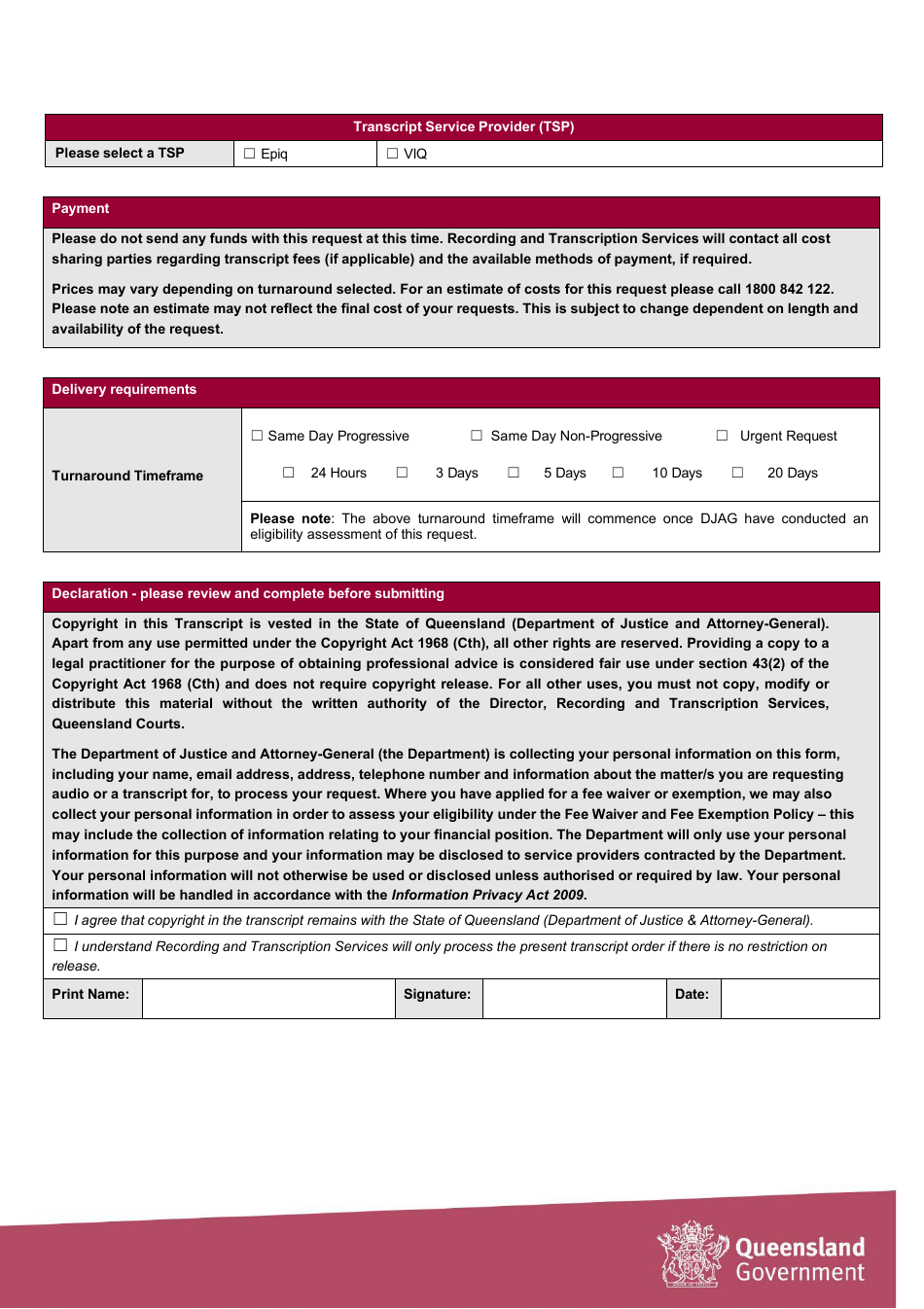 Request for Transcript - Cost Sharing - Queensland, Australia, Page 4