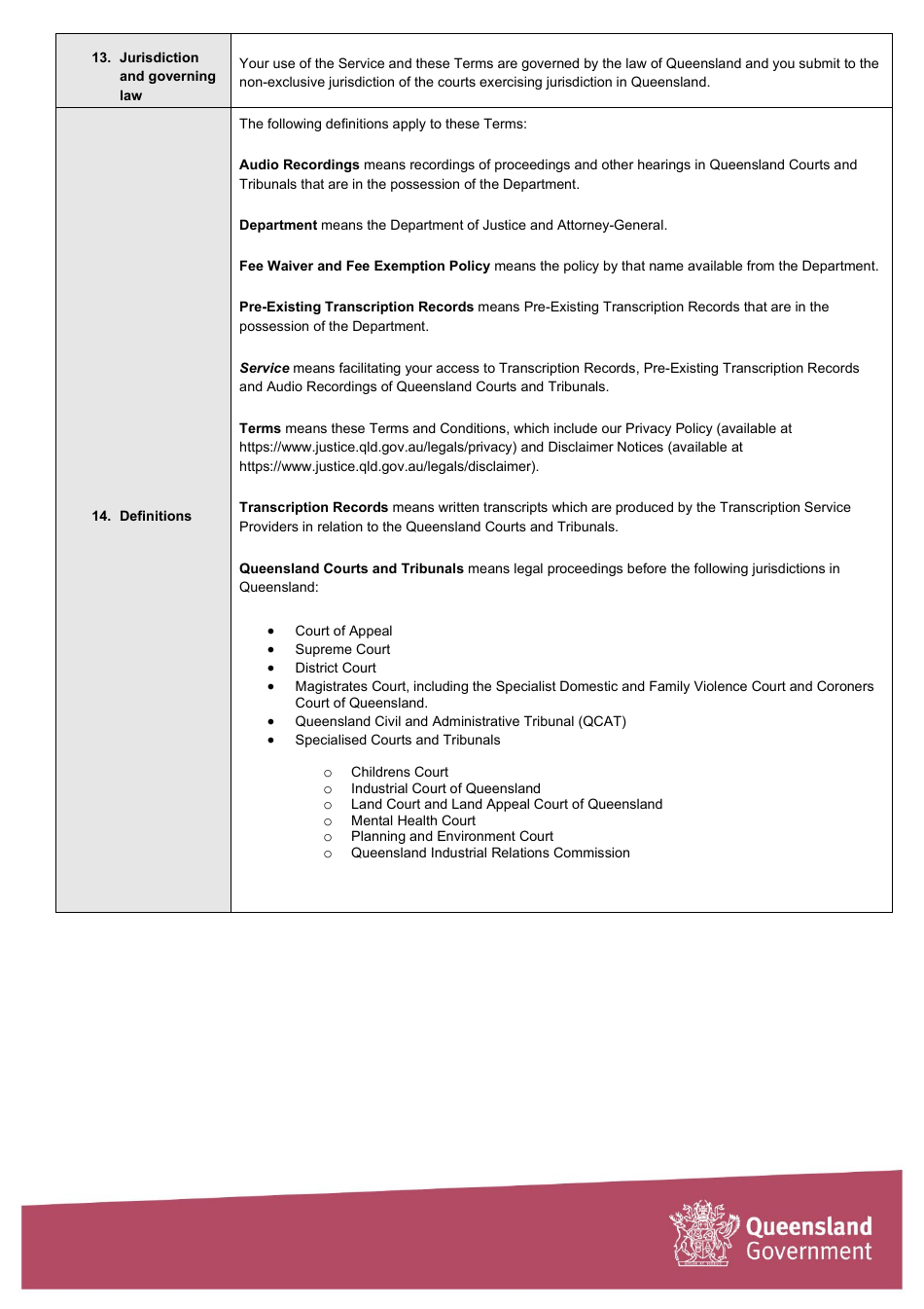 Request for Transcript  Financial Hardship Fee Waiver Application Form - Queensland, Australia, Page 13