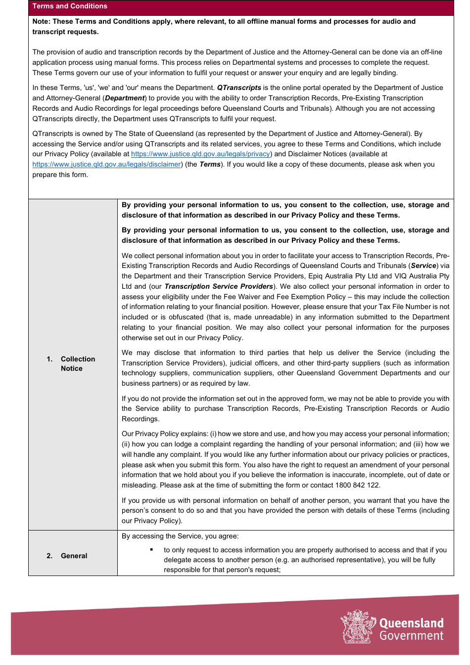 Request for Transcript  Financial Hardship Fee Waiver Application Form - Queensland, Australia, Page 8