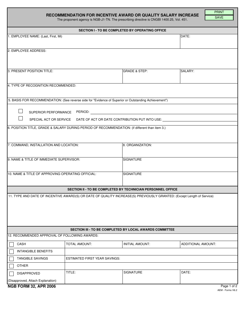 NGB Form 32 - Fill Out, Sign Online and Download Fillable PDF ...