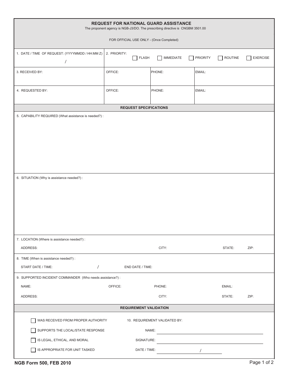 NGB Form 500 - Fill Out, Sign Online and Download Fillable PDF ...