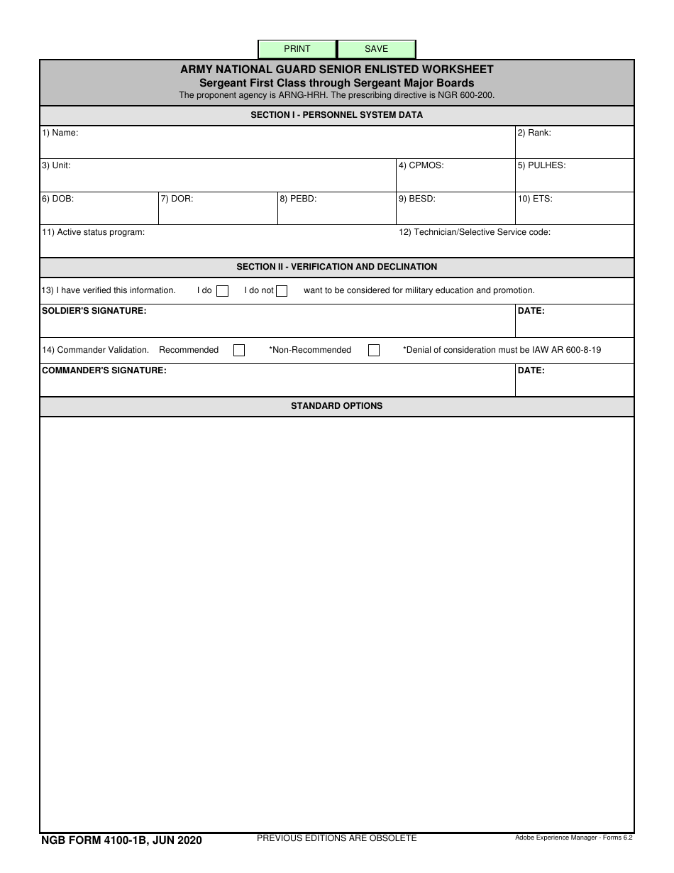 NGB Form 41001B Fill Out, Sign Online and Download Fillable PDF