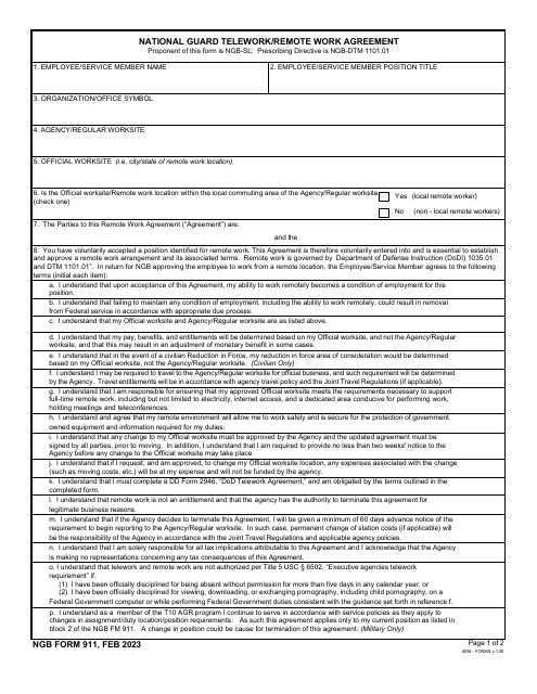 NGB Form 911 - Fill Out, Sign Online and Download Fillable PDF ...