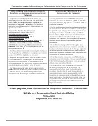 Formulario AFF-1 Declaracion Jurada De Beneficios Por Fallecimiento De La Compensacion Del Trabajador - New York (Spanish)