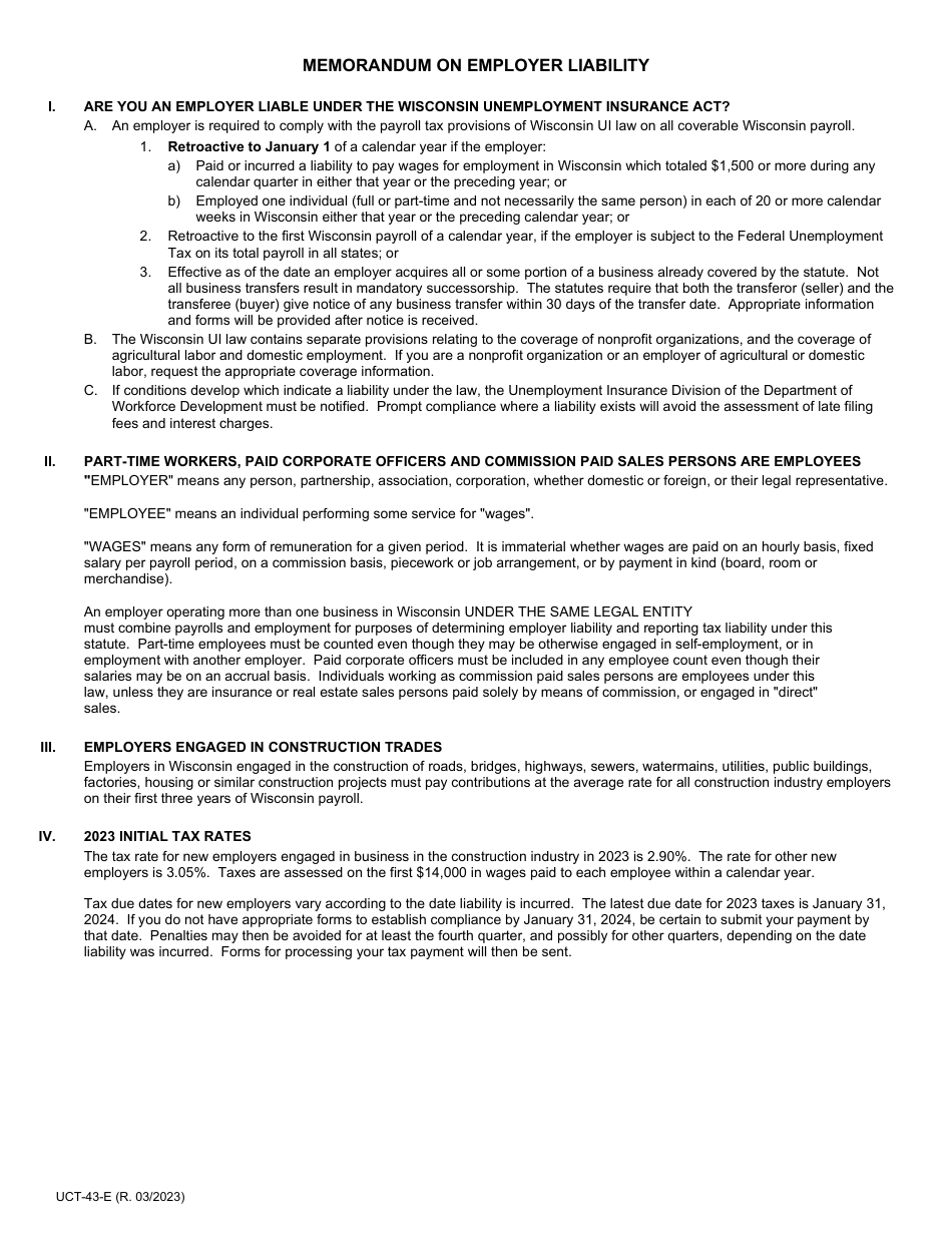 Form UCT-43-E Preliminary Report - Wisconsin, Page 3