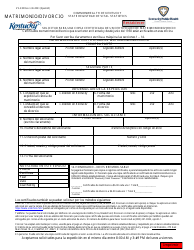 Document preview: Formulario VS-230 Solicitud Para Una Copia Certificada De Un Certificado De Matrimonio/Divorcio - Kentucky (Spanish)