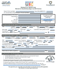 Document preview: Kentucky Wic Referral Form - Kentucky