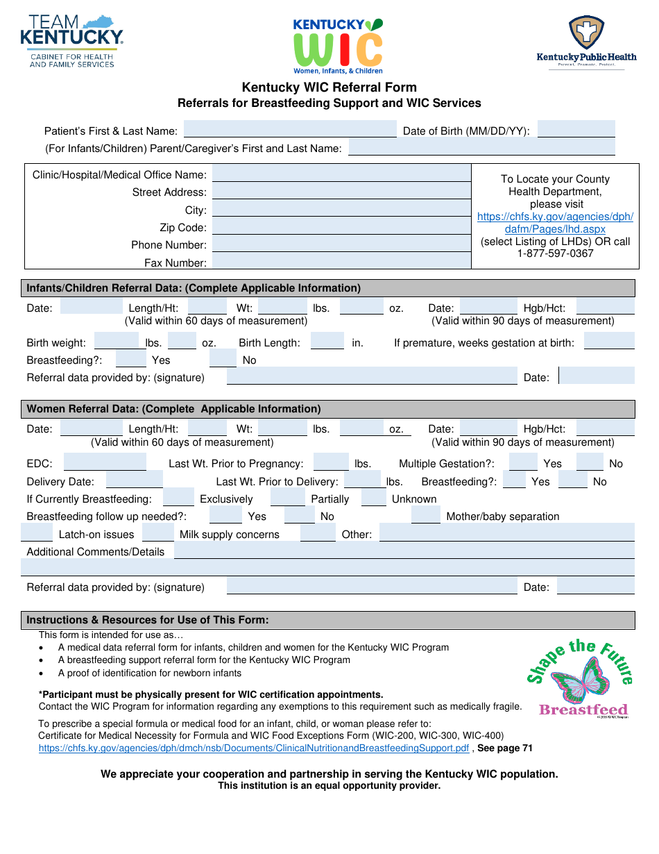 Kentucky Wic Referral Form - Kentucky, Page 1