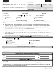 Document preview: Form SIS-10W Student Enrollment Form - Hawaii