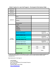 Document preview: Participant Information Sheet - West Virginia in-Lieu Fee Program - West Virginia