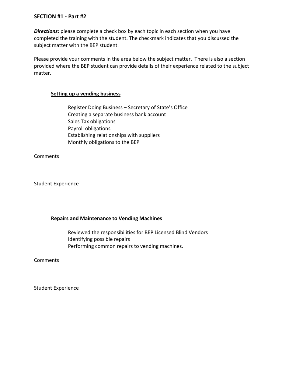 On-The-Job Training (Ojt) Evaluation Form - Business Enterprises Program (Bep) - Minnesota, Page 3