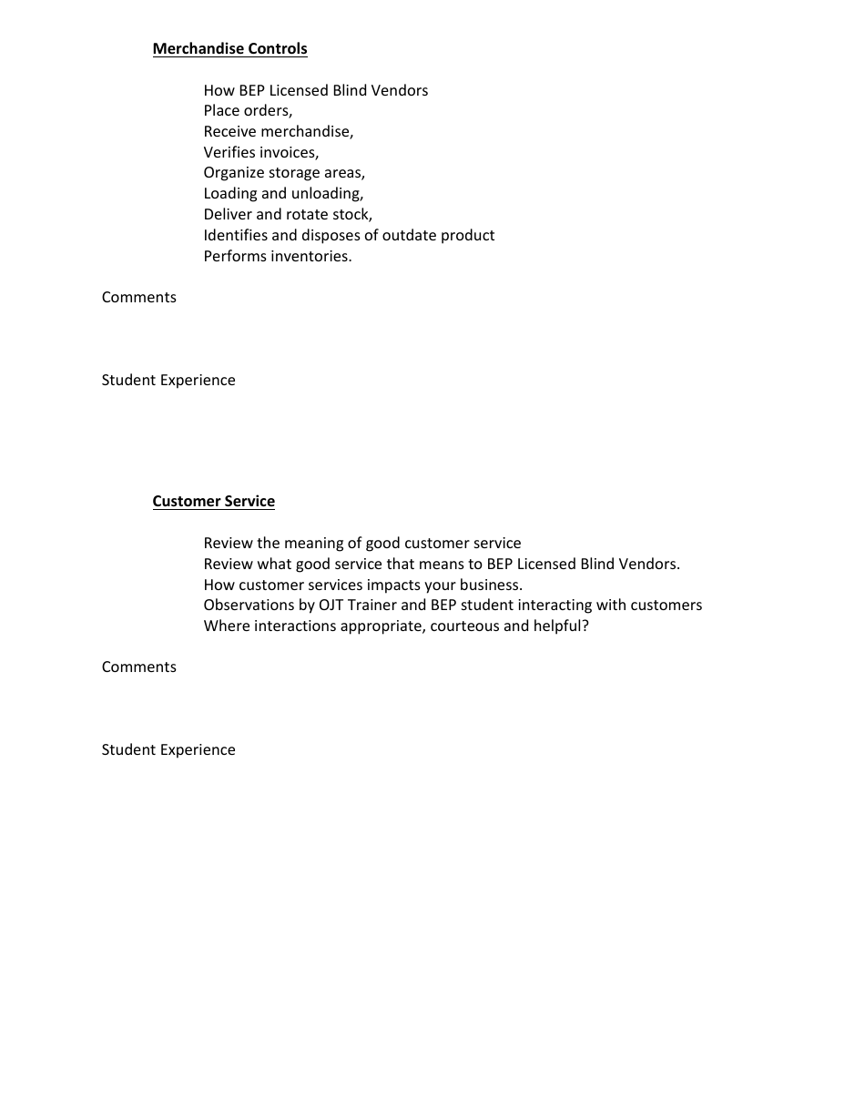 On-The-Job Training (Ojt) Evaluation Form - Business Enterprises Program (Bep) - Minnesota, Page 4