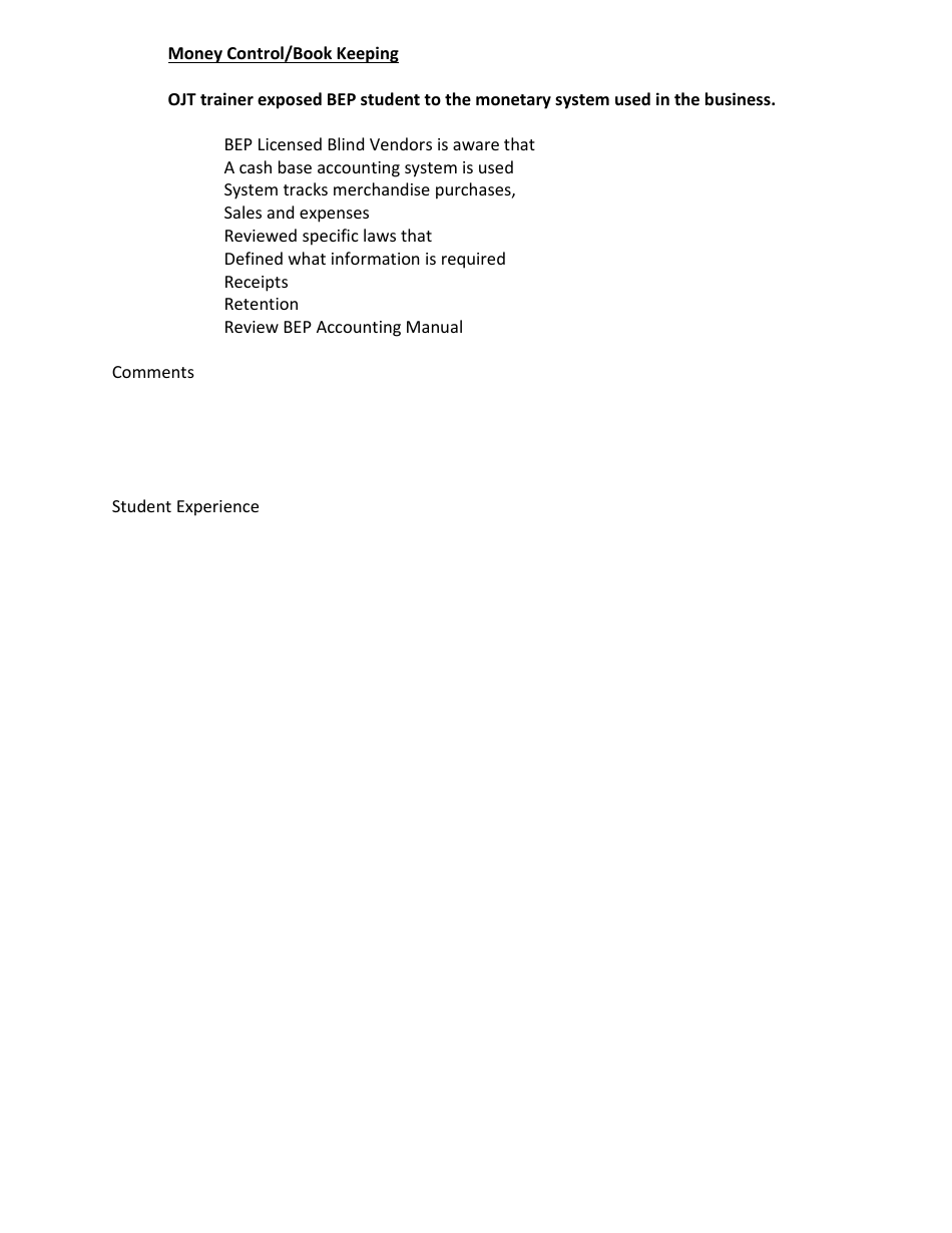 On-The-Job Training (Ojt) Evaluation Form - Business Enterprises Program (Bep) - Minnesota, Page 5