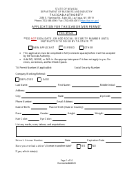 Document preview: Application for Taxicab Driver Permit - Nevada