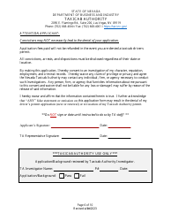 Application for Taxicab Driver Permit - Nevada, Page 6