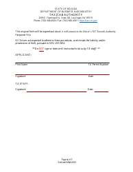 Application for Renewal of Taxicab Driver Permit - Nevada, Page 6