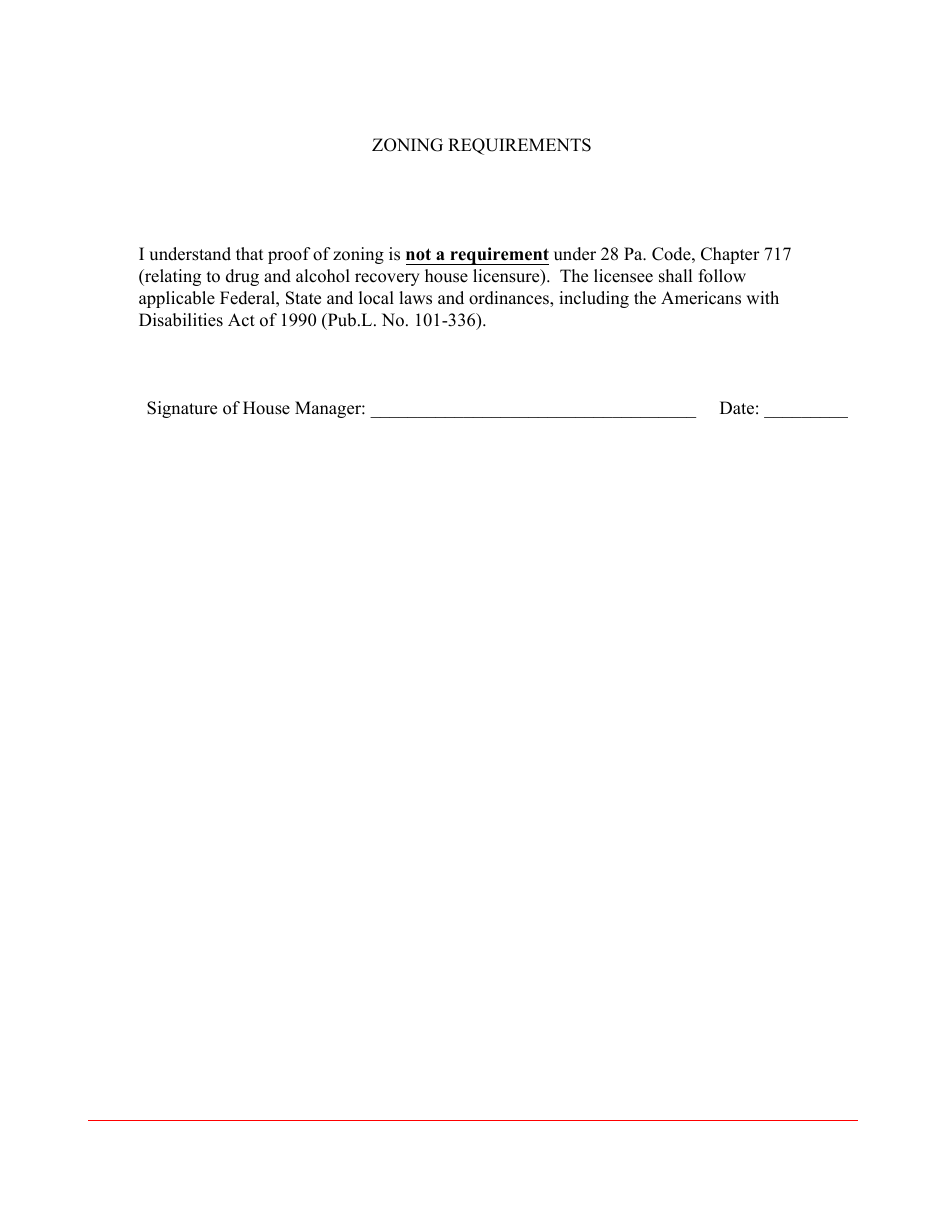 Zoning Requirements - Pennsylvania, Page 1
