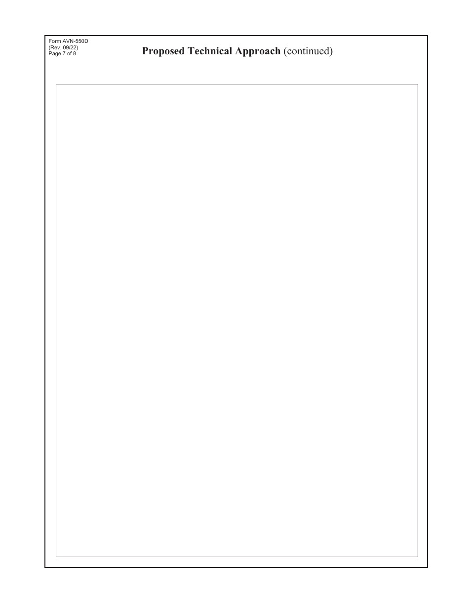 Form AVN-550D Qualifications for Aviation Professional Architectural / Engineering and Drainage Study Services - Texas, Page 7