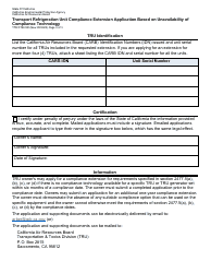 Form TTD/FTB-098 Transport Refrigeration Unit Compliance Extension Application Based on Unavailability of Compliance Technology - California, Page 2