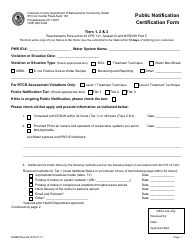 Document preview: Form ENH88 Public Notification Certification Form - Dutchess County, New York