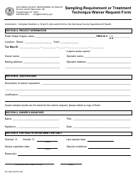Document preview: Form HD-160A Sampling Requirement or Treatment Technique Waiver Request Form - Dutchess County, New York