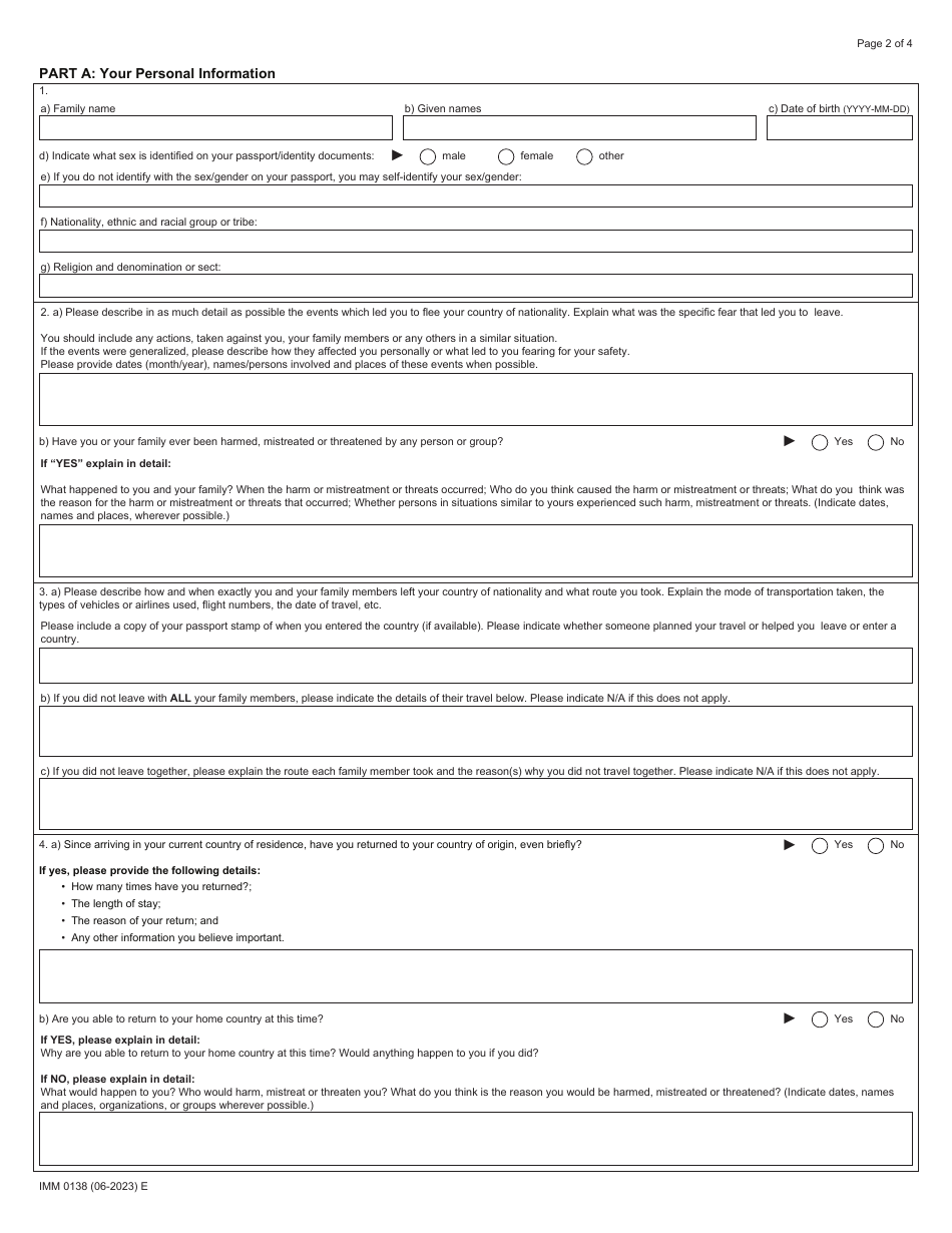 Form IMM0138 Schedule 20 Economic Mobility Pathways Pilot - Canada, Page 2