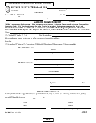 Document preview: Form DC-065 Address Change Request - Maryland