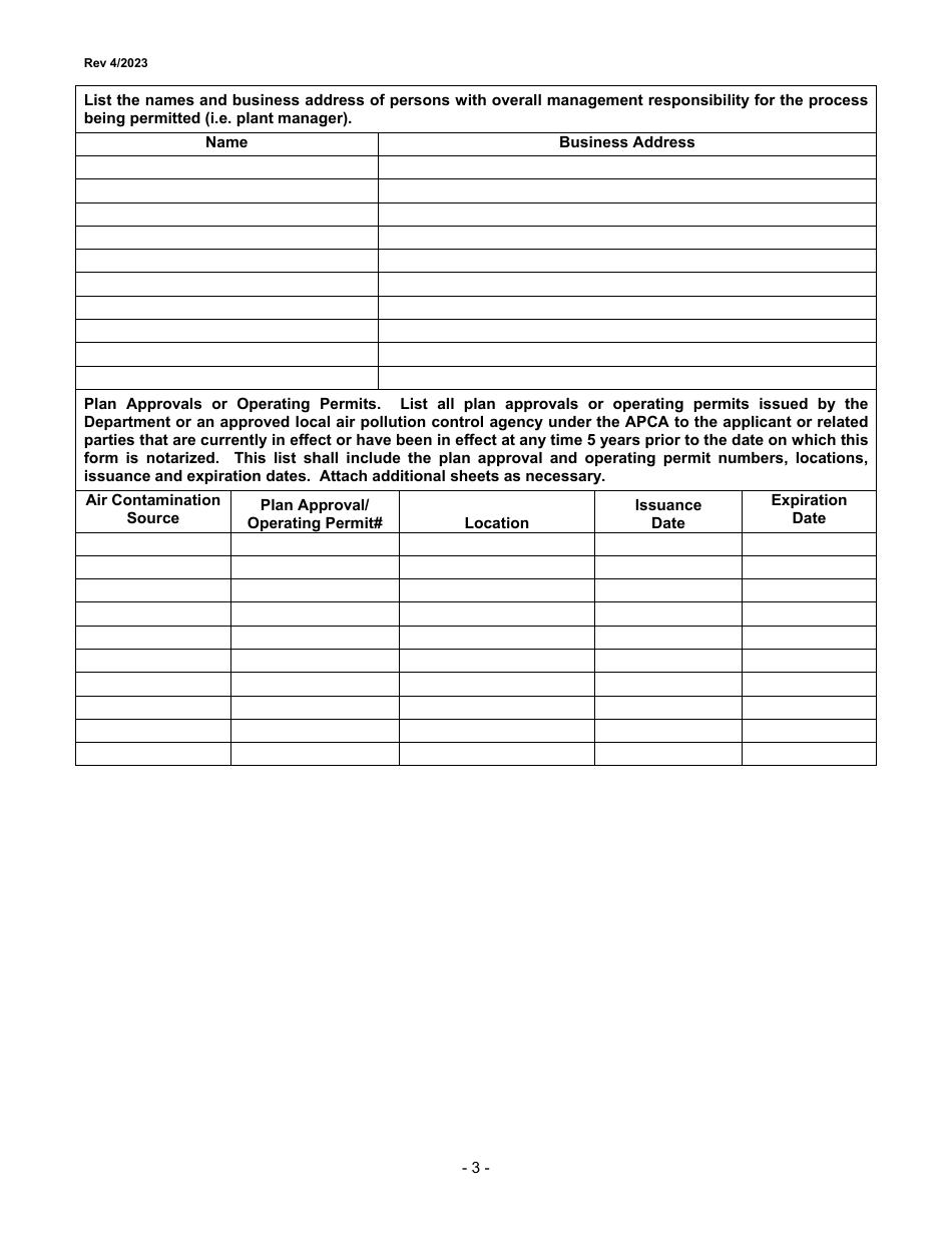 Air Pollution Control Act Compliance Review Form - City of Philadelphia, Pennsylvania, Page 3