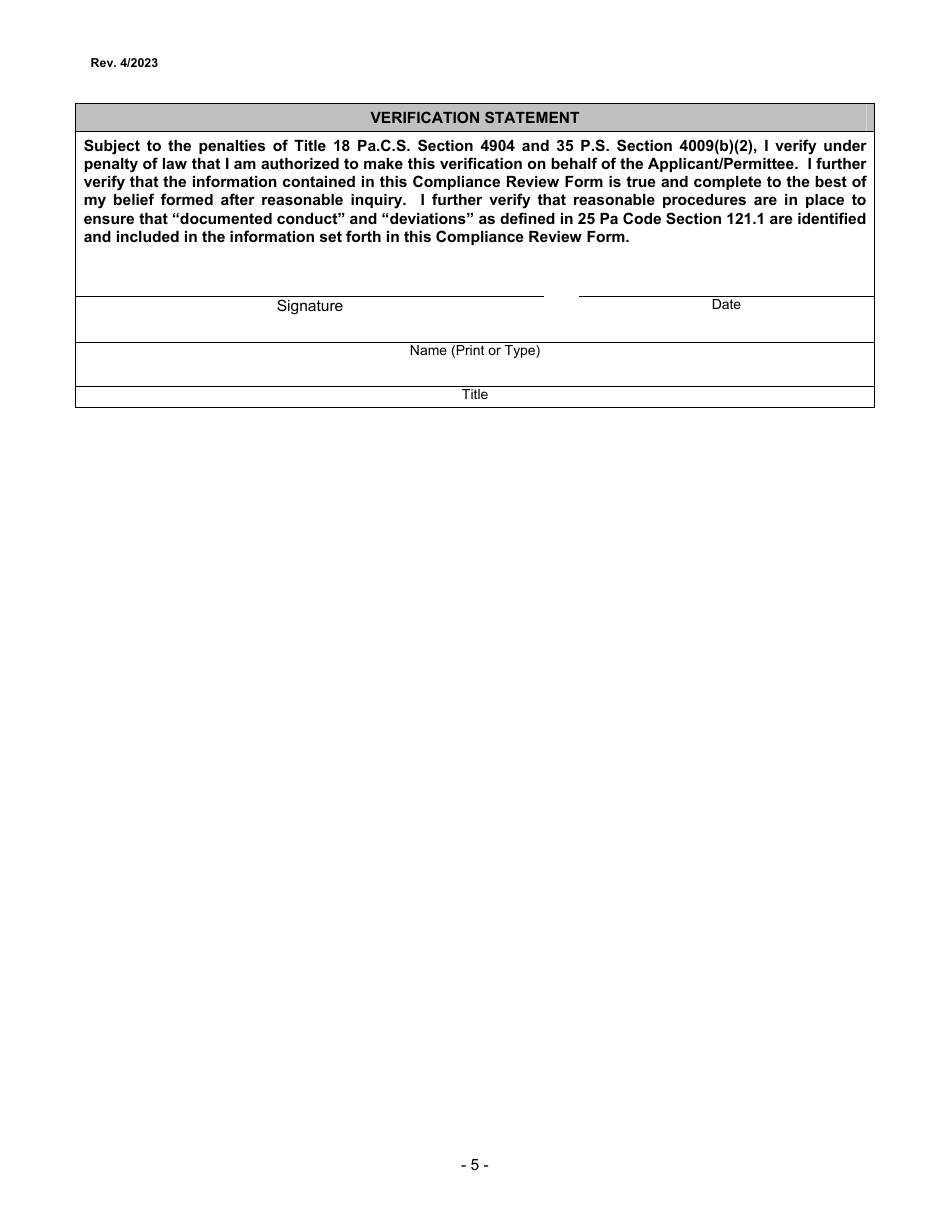 Air Pollution Control Act Compliance Review Form - City of Philadelphia, Pennsylvania, Page 5