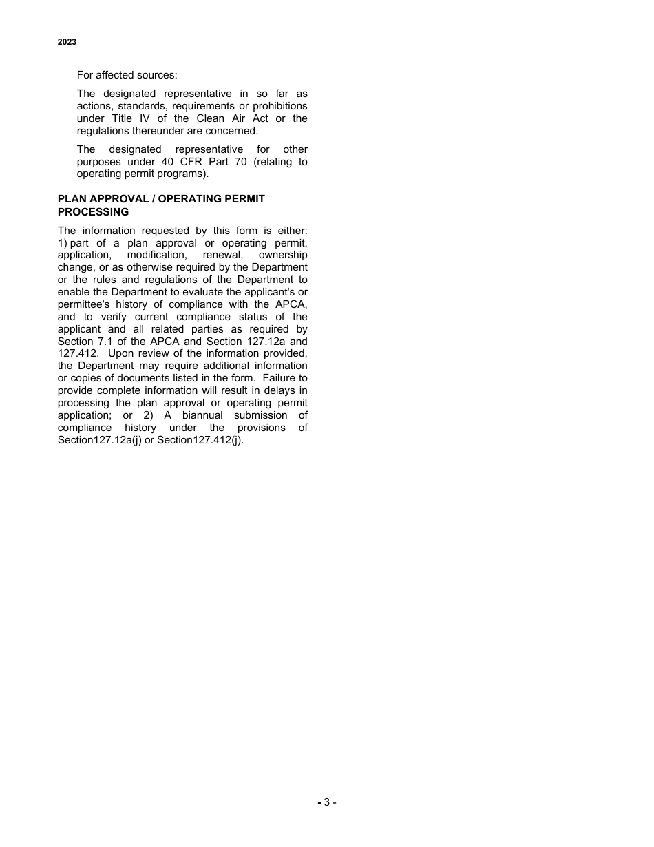 Instructions for Air Pollution Control Act Compliance Review Form - City of Philadelphia, Pennsylvania, Page 3