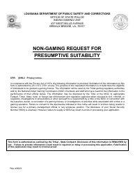Non-gaming Request for Presumptive Suitability - Louisiana