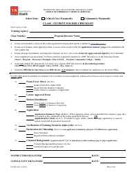 Document preview: Form PH-4245 Class/Student Folder Checklist - Tennessee