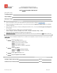 Document preview: Form PH-3945 Emt Class Folder Checklist - Tennessee