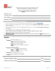 Document preview: Form PH-3858 Aemt Class Folder Checklist - Tennessee